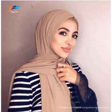 Muslimische Frauen Polyester gefärbten einfachen Schal Schal Hijab